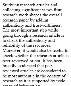 1. What research topic do you think that you will focus upon for this semester's work? Why? Answer in one or two sentences. 2. In your opinion, what is the most important step to take when reading research articles? According to the material you've watche